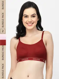 Docare Pack Of 2 Full Coverage Medium Support Cotton Sports Bra