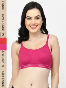 Docare Pack Of 2 All Day Comfort Seamless Cotton Sports Bra