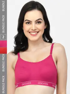 Docare Pack Of 2 Full Coverage Non Padded Sports Bra
