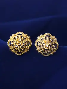 MEENAZ 2Pcs Gold-Plated Studs Earrings