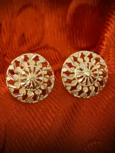 MEENAZ Set Of 4 Gold-Plated Stone Studded Studs Earrings