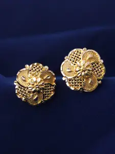 MEENAZ Set Of 2 Gold-Plated Stone Studded Studs Earrings