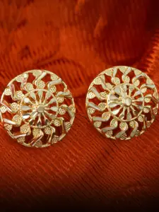 MEENAZ 4Pcs Gold-Plated Studs Earrings