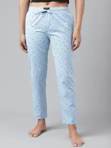 FLAMBOYANT Women Printed Mid-Rise Cotton Lounge Pants