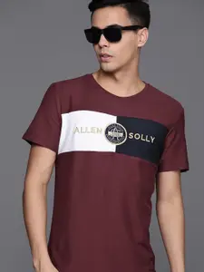 Allen Solly Colourblocked Pure Cotton Slim Fit T-shirt
