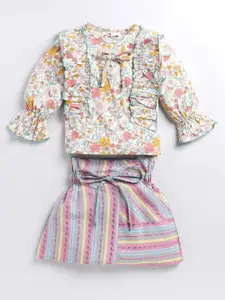 M'andy Girls Printed Top with Pyjamas