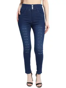 BAESD Women Jean Slim Fit Mildly Distressed Stretchable Denim Jeans