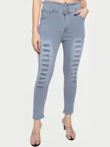 BAESD Women Jean Slim Fit Highly Distressed Light Fade Stretchable Jeans