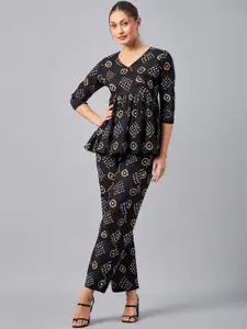Azira Ethnic Motif Printed Pure Cotton Top With Palazzo Co-Ords