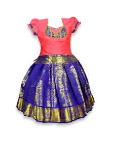 AMIRTHA FASHION Girls Embellished Thread Work Ready to Wear Lehenga Choli