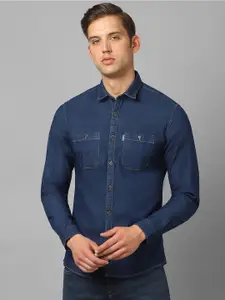 Louis Philippe Jeans Slim Fit Spread Collar Casual Shirt