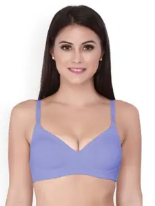 Soie Purple Solid Non-Wired Lightly Padded T-shirt Bra