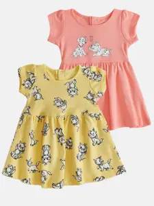 Pantaloons Baby Girls Pack Of 2 Print Fit & Flare Dress
