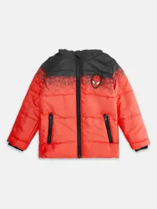 Pantaloons Junior Boys Hooded Puffer Jacket with Patchwork