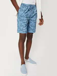 max Men Tropical Printed Mid-Rise Pure Cotton Shorts