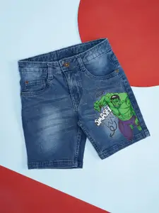 Pantaloons Junior Boys Avengers Printed Cotton Denim Shorts