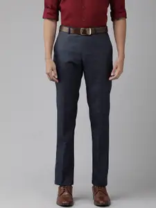 Park Avenue Men Textured Smart Regular Fit Formal Trousers