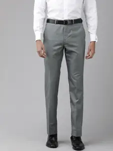 Park Avenue Men Textured Smart Regular Fit Formal Trousers