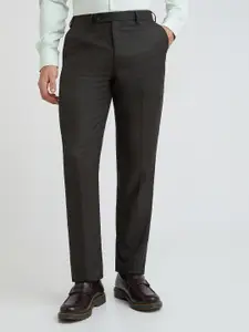 Park Avenue Men Textured Smart Low-Rise Formal Trousers