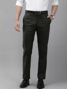 Park Avenue Men Tapered Fit Low-Rise Formal Trousers