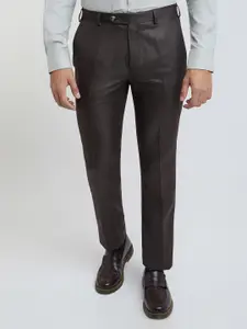 Raymond Men Self Design Textured Slim Fit Formal Trousers