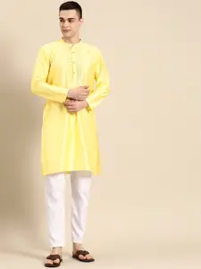 Anouk Men Embroidered Mirror Work Kurta With Pyjamas