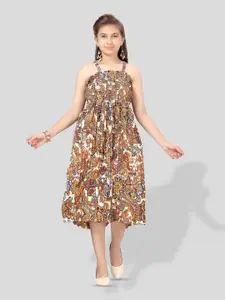 BAESD Girls Floral Print Georgette Empire Midi Dress
