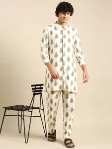 Sangria Printed Regular Kurta with Trousers