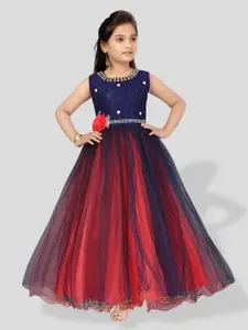 BAESD Girls Self Design Maxi Fit & Flare Dress