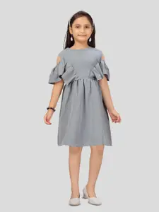 BAESD Cold-Shoulder Fit & Flare Midi Dress