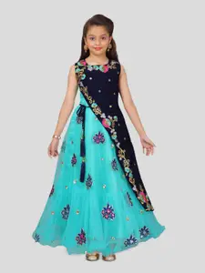 BAESD Girls Floral Embroidered Maxi Fit & Flare Dress