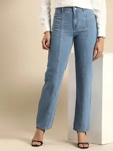 all about you Women Cotton Panelled High-Rise Jeans