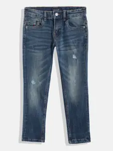 Indian Terrain Boys Mid-Rise Mildly Distressed Light Fade Stretchable Jeans