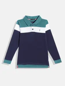 Indian Terrain Boys Colourblocked Polo Collar Pure Cotton T-shirt