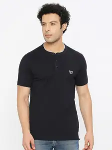 SPYKAR Henley Neck Short Sleeves Cotton T-shirt