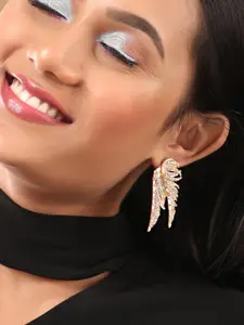 TOKYO TALKIES X rubans FASHION ACCESSORIES Gold-Plated Zircon Studded Wing Drop Earrings