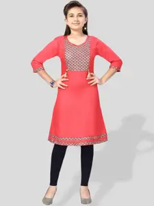 BAESD Girls Ethnic Motifs Printed Straight Cotton Kurta