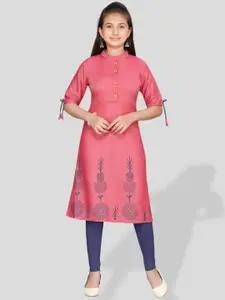 BAESD Girls Ethnic Motifs Printed Cotton A-Line Kurta