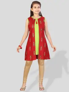 BAESD Girls Ethnic Motifs Printed Cotton A-Line Kurta