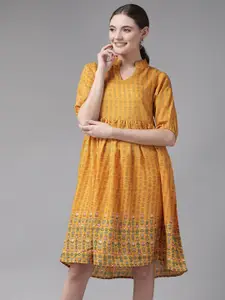 BAESD Ethnic Motifs Printed A-line Dress