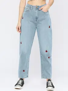 SPYKAR Women Embroidered Boyfriend Fit High-Rise Stretchable Jeans