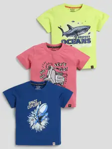 Ginie Boys Pack Of 3 Printed Cotton T-shirt