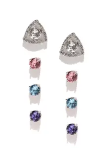 Yellow Chimes Crystals from Swarovski Collection Set of 4 Multicoloured Earrings set