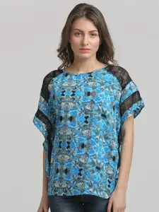 Moda Elementi Abstract Printed Extended Sleeves Top