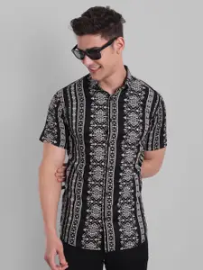 Majestic Man Geometric Printed Smart Slim Fit Cotton Casual Shirt