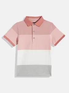 NEXT Boys Block Stripes Polo Collar Knitted T-shirt