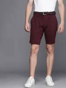 NEXT Men Mid-Rise Regular Fit Micro-Ditsy Printed Belted Detail Shorts