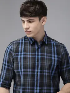 THE BEAR HOUSE Men Slim Fit Tartan Checked Casual Shirt