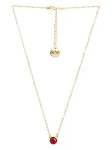 Tipsyfly Gold-Plated Faux Ruby Necklace