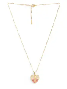 Tipsyfly Gold-Plated Crystal-Studded Necklace